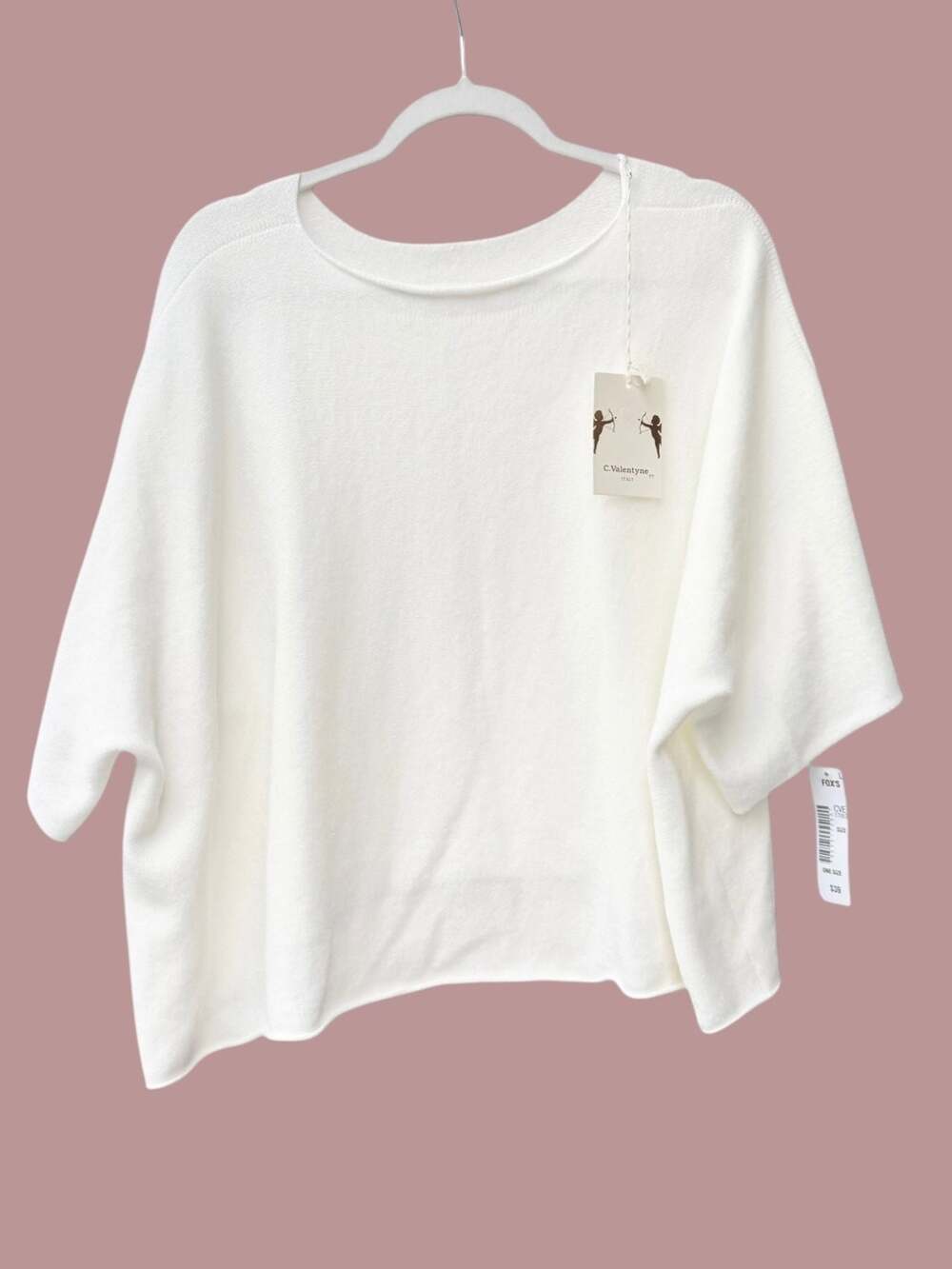 C. Valentyne Italy Boxy Knit Short Sleeve Top